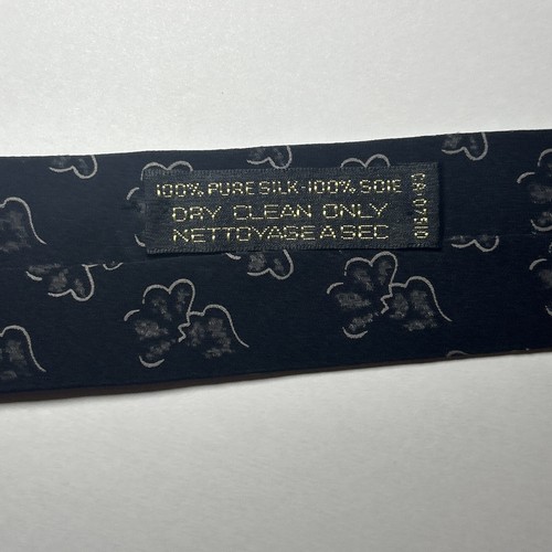 Giorgio Armani Cravatte Black Floral Tie Short Wide Necktie Silk Italy 55.5x4” - Picture 9 of 10
