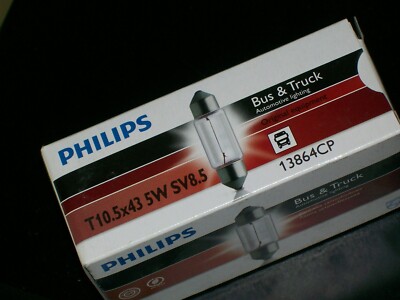 10 x PHILIPS T10.5x43 24V 5W SV8.5 Commercial Truck Lorry Bus Bulb ...