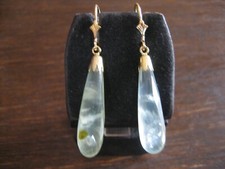 exklusive Ohrringe Hänger lange Citrin Pampeln 925er Silber gold limonengrün NEU