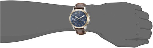 Fossil Grant Chronograph Blue Dial, Dark Brown Leather Band Men's Watch FS5150 - Picture 2 of 2