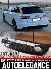 Diffusore per Audi A6 4G Facelift S Line 2015-2018 Scarico Punte RS6 Look Nero