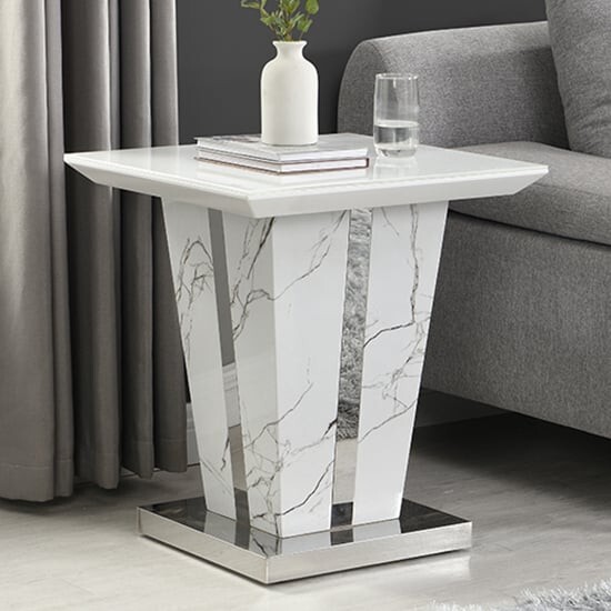 high gloss glass top lamp tables