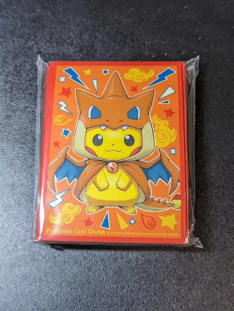 Poncho Wearing Pikachu Mega Charizard X Deck shield 62 sleeves