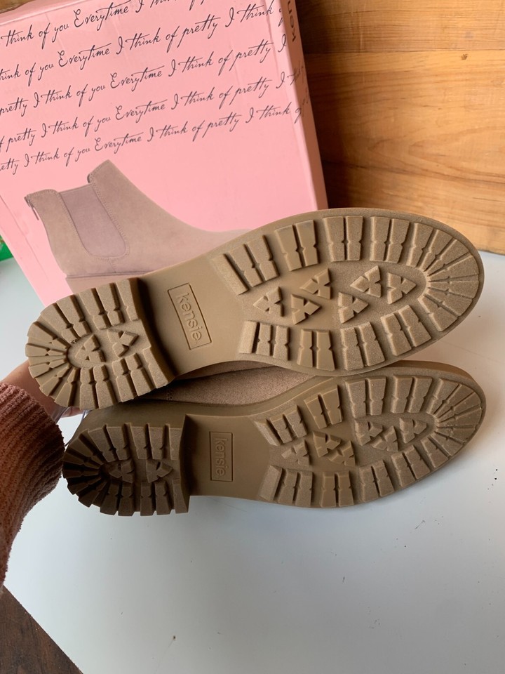 NEW Women's Kensie Sandor Short Boots Zipper Ankle Booties Light Tan