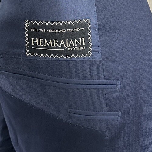 Hemrajani Brothers Current Solid Blue Dormeuil Wo… - image 5