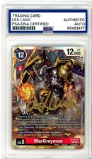 PSA Signed Lex Lang Digimon CCG WarGreymon BT14-101 Secret Rare Blast Ace