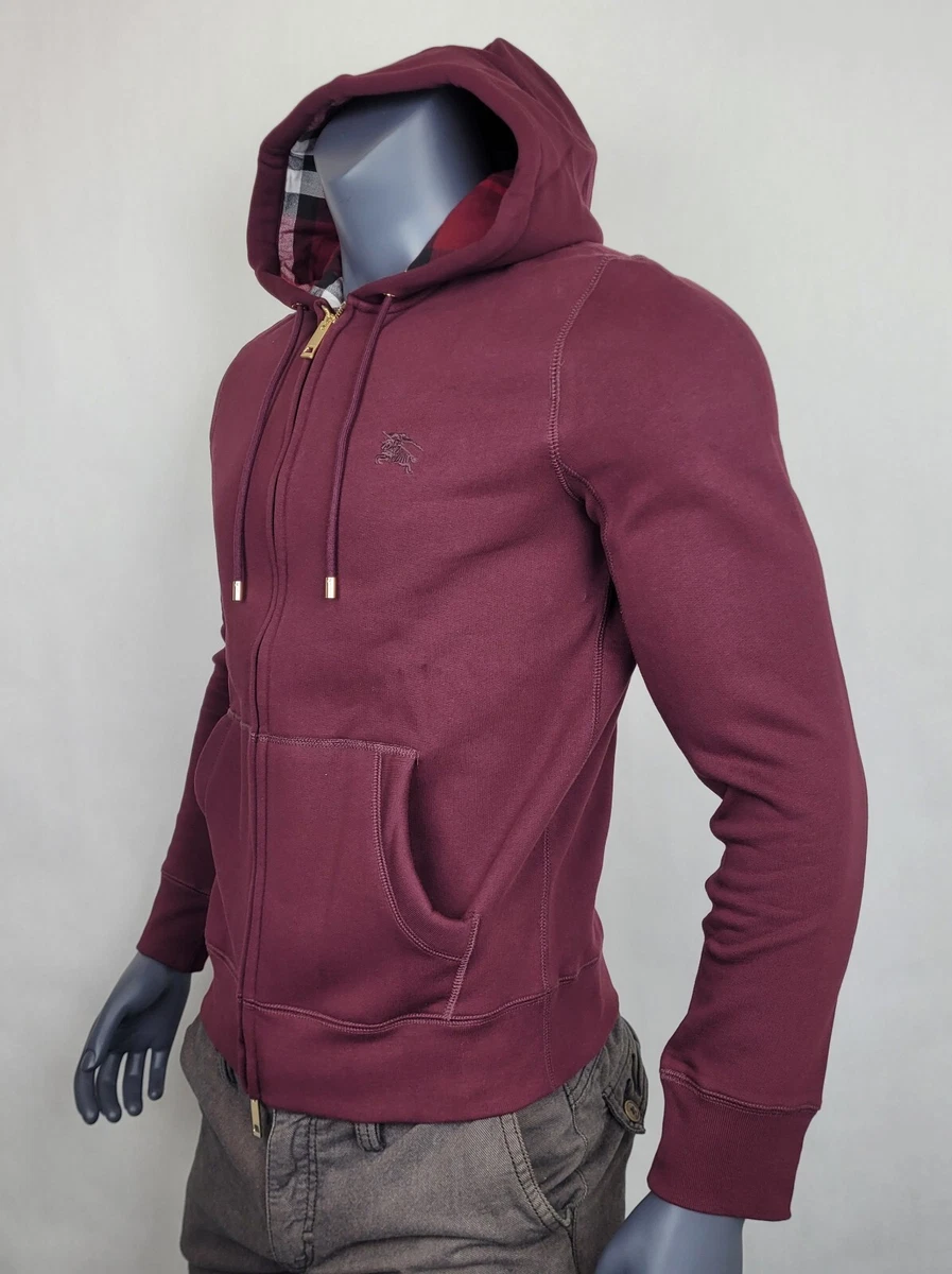 Burberry hoodie burgundy hotsell