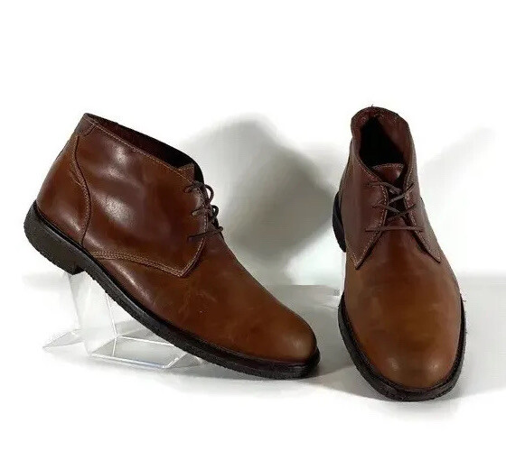 Johnston & Murphy Mens 9 1/2 M Copeland Brown Leather Chukka 