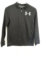 Under Armour Youth Unisex Black Loose Zip-Up Jacket W/Gray Logo Size YLG