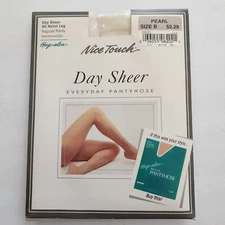 Vintage Sears Nice Touch Day Sheer REGULAR  Everyday Pantyhose PEARL Size B