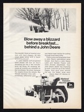 1971 John Deere Blow Away Blizzard Behind Self Propelled Snow Blower Print Ad