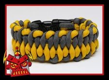 550 Paracord Bracelet Dragon's Tongue -Yellow & Grey - survival