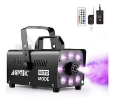 AGPTEK Fog Machine Smoke Machine with 13 Color LED Lights 2000CFM Automatic Fog