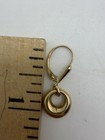14K Yellow Gold Polished Circle Drop Leverback Earrings 1.25g Estate — photo 2