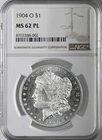 1904-O   $1  MORGAN SILVER DOLLAR  "PROOF-LIKE"  NGC MS62PL   #8703388-002