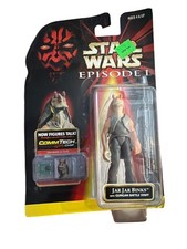 Star Wars Episode Jar Jar Binks Action Figure Gungan Battle Staff CommTech 1998 image