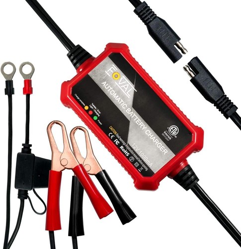 12V Smart Battery Charger & Maintainer: Automatic Trickle Charger 1A - Picture 3 of 10