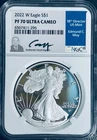 2022 W Proof 1 T. Oz  .999 American $1 Silver Eagle Graded PR-70 NGC Ultra Cameo