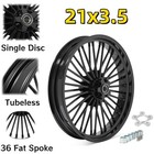 21x3.5 Fat Spoke Front Wheel Single Disc Hub for Harley Softail FLSTF FLSTC FLS