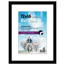 Americanflat 12x16 Black Picture Frame w/ Shatter-Resistant Glass for 8x12