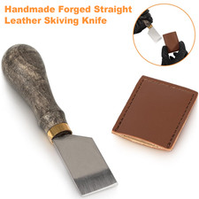 Handmade Forged Straight Leather Skiving Knife Fit DIY Leather Craft Cutting