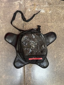 MotoBoss Motorcycle Tank Bag, Magnetic with strap, Clear Map Pocket 