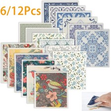 6/12Pcs Dishcloths Kitchen Cleaning Cloth Reusable Swedish Dish Towels Bathroom