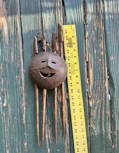 Kokos Maske Philippinen. Labuyo Snare 4 Snare Plektren geflochtene Saiten Vintage - Bild 5 von 6