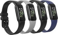 4 Pack Waterproof Bands Compatible with Fitbit Inspire 3 Bands for Women Men, Cl