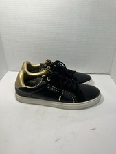 Zadig  Voltaire Gold Studded Sneakers Women's Size 41 Black Made in Portugal