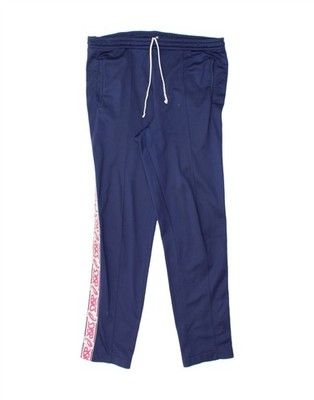 ASICS Womens Graphic Tracksuit Trousers UK 18 XL  Navy Blue Colourblock CH10