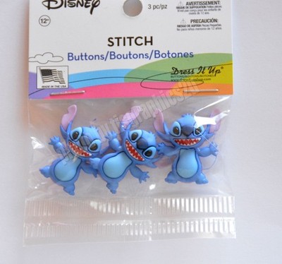 Stitch Singles / Disney Licensed Dress It Up / 3 Shank Back Craft Buttons