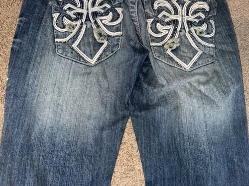 Vintage Women's AFFLICTION Jade Distressed Low Rise Jeans Size 28* Y2K Look! - Picture 11 of 15