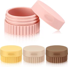 4 Pcs Travel Containers for Toiletries 0.68 Oz/20 Ml Small Silicone Cream Jar wi
