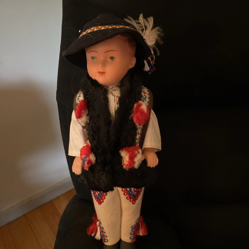 Muñeca niño Eslovaquia vintage 12" celuloide Polonia Goral disfraz popular raro años 40 Foto 4 de 4