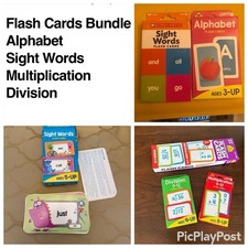 Flash Cards Bundle: Alphabet, Sight Words, Multiplication, Division - Lot of 5