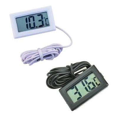 mini Thermometer Temperatur Anzeige mit Fühler digital 1m - 5m Kabel schwarz LCD
