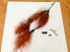 Brown Feather Hair Extension or Roach Clip Retro