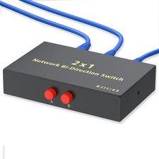 RJ45 Ethernet Switch Selector 2x1, 100M/1000M Network Box