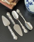 Rare Gorham Strasbourg Sterling Silver Cheese Knife Stilton Scoop Serving Set 4