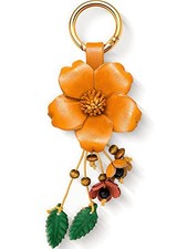 Leather Leaf Flower Tassel Keychain Boho Accessories Cute Keychains for Yellow