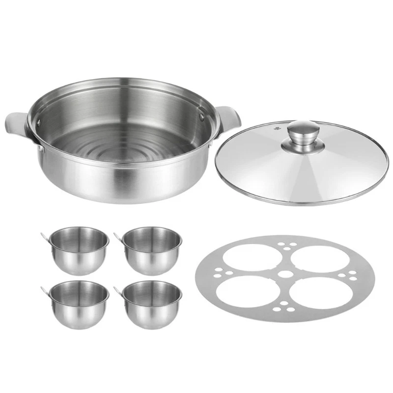 4 Cup Eggs Poachers Pan Cookware Large Capacity Universal Eggs Cooker Steamer