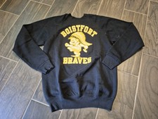 Vintage Boistfort Braves Sweatshirt Adult Size Medium Black Football