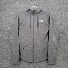 The North Face Full Zip Hoodie Womens S Small Gray Raglan Long Sleeve Thumbhole