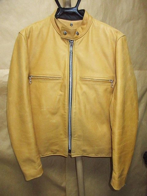 ☆ VANSON Leather Single Rider Jacket Yellow 40 Biker Motorcycle BACKDROP 88 image 1