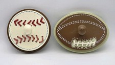 Wall Hooks Football Baseball Plaques Wood Kid's Room Coats Sport Accessaries