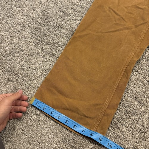 Carhartt Boys Sz 16 Canvas Dungaree Cargo Tan Carpenter Pants USA Detroit 28x30 - Picture 2 of 11