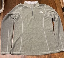 The North Face Lightweight Fleece 1/4 Zip Pullover Womens Small Gray Sweatshirt