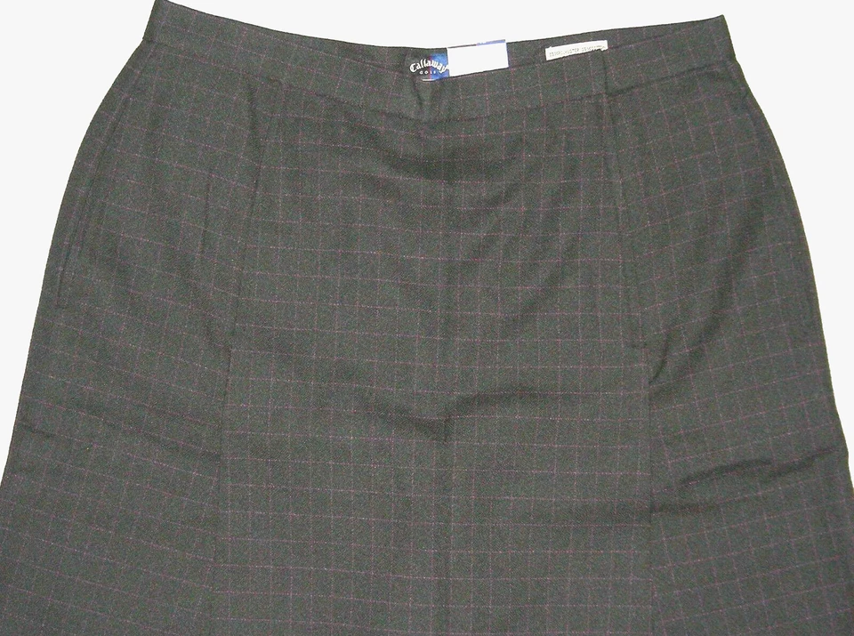 NUEVO CON ETIQUETAS Mujer $78 CALLAWAY GOLF Talla 10 Negro Cuadros ALGODÓN POLIÉSTER SKORT AtWaist Foto 3 de 4