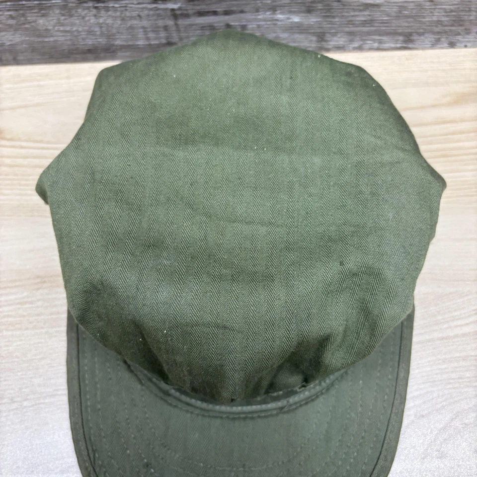 Gorra ajustada vintage del ejército de Estados Unidos para hombre 7 1/4 verde oliva HBT campo utilitario OD7 AÑOS 50 Foto 3 de 4